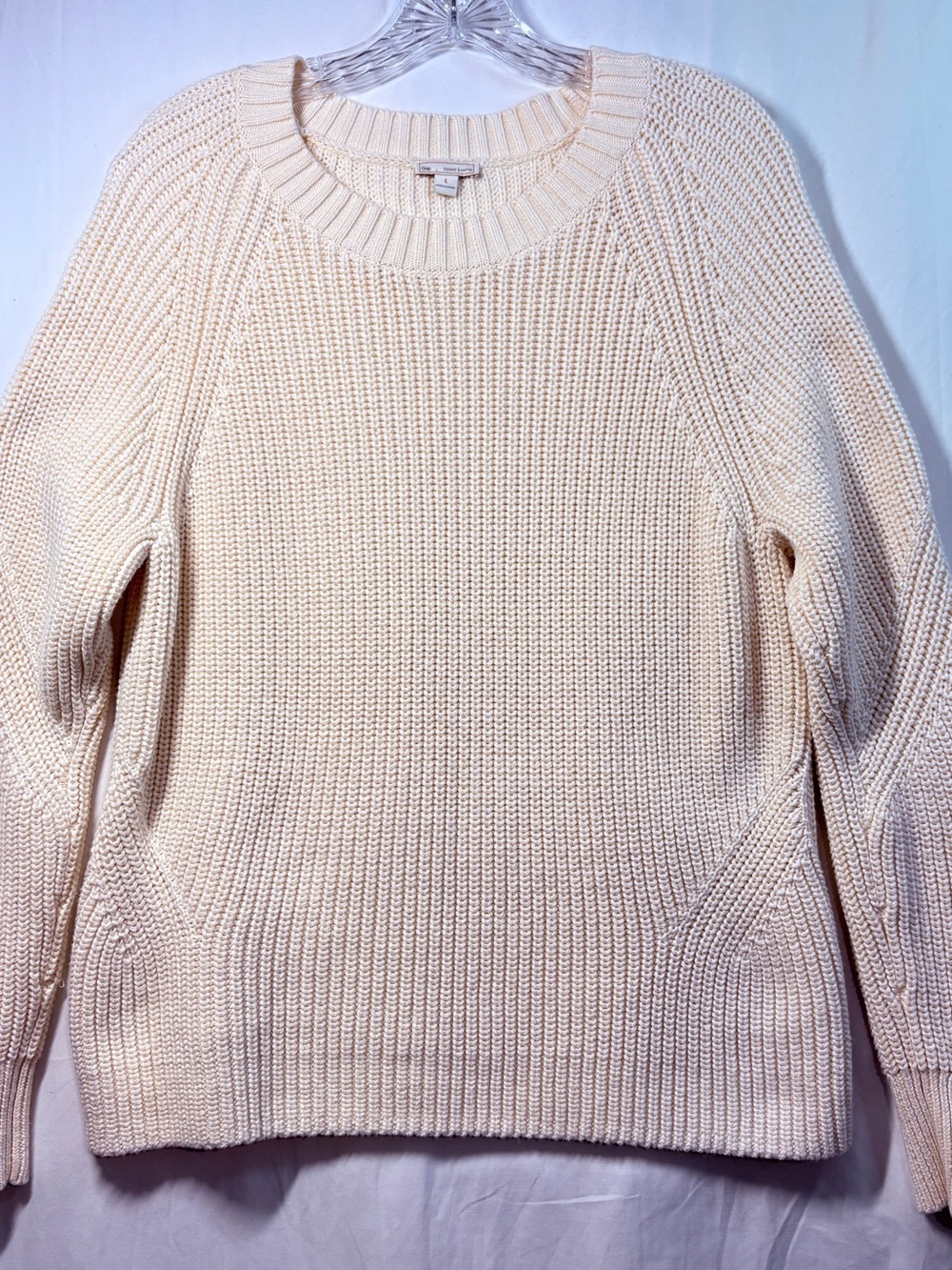 GAP Cream Ribbed Crewneck Sweater